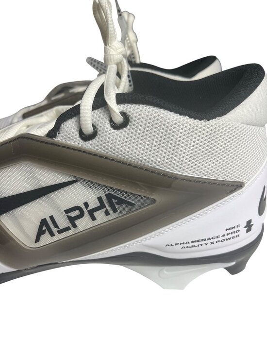 Nike Alpha Menace 4 Pro Agility X Power White & Black Mens Football Cleats 14 main image 8